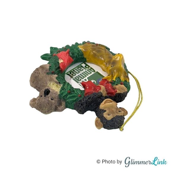 Vintage 2003 Animal Planet Wreath Christmas Holiday Photo Ornament - Picture 4 of 11